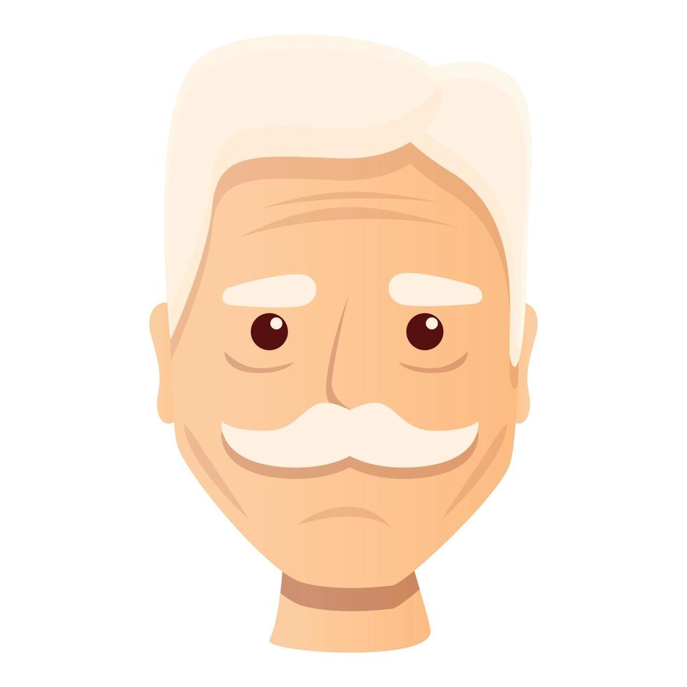 Senior man wrinkles icon, cartoon style vector