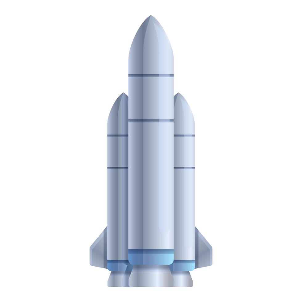 Space robot ship icon, cartoon style vector