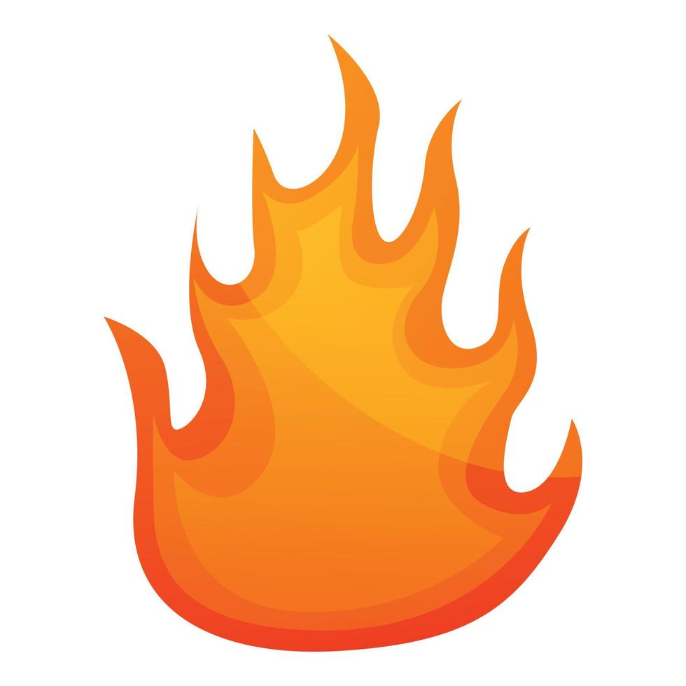 Bonfire flame icon, cartoon style vector