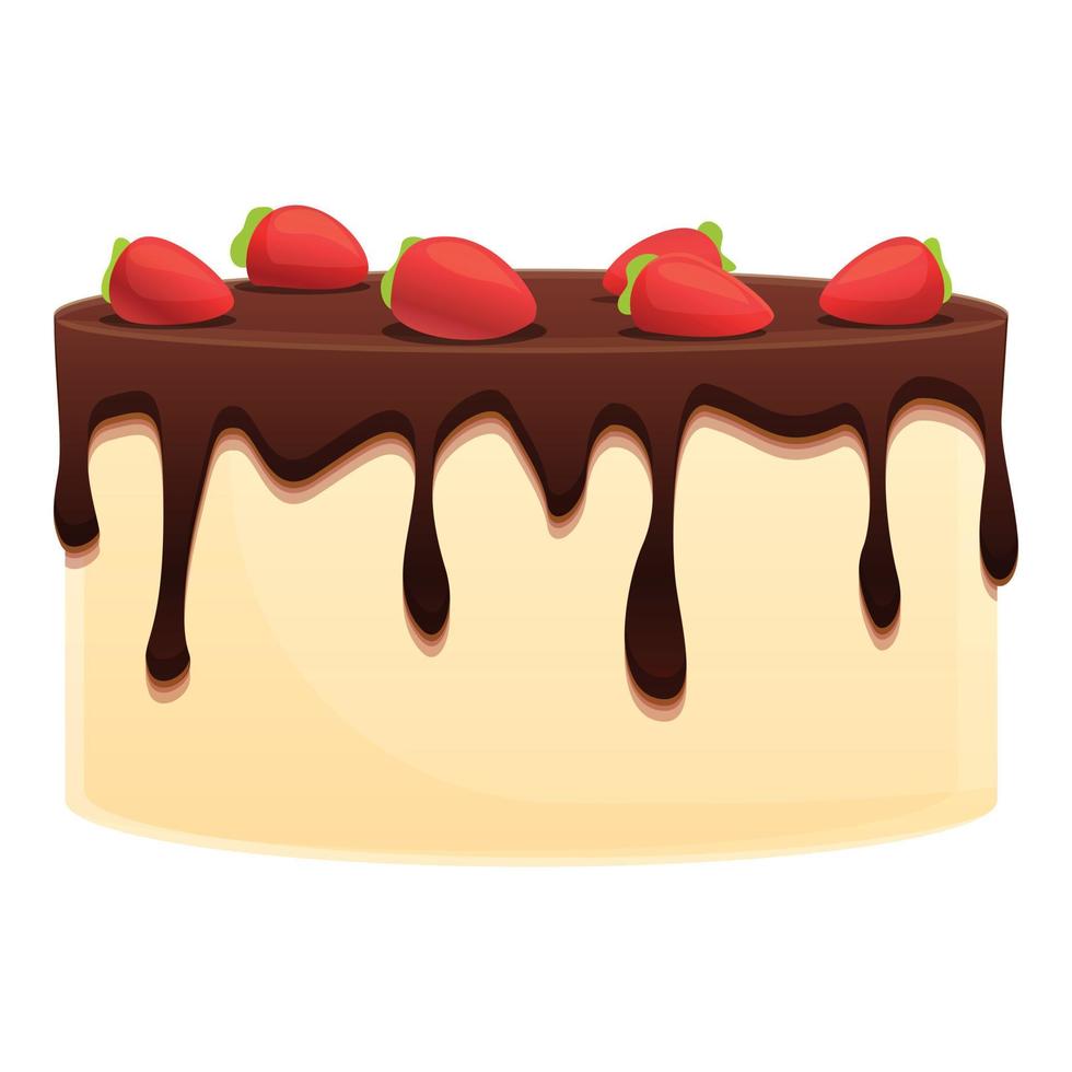 Vanilla cake icon, cartoon style vector