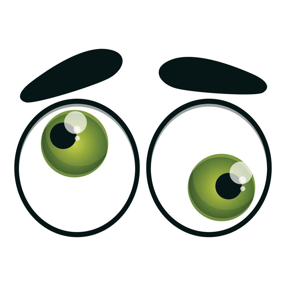 Crazy eyes icon, cartoon style vector