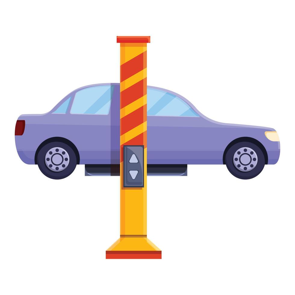 Car lift device icon, cartoon style vector