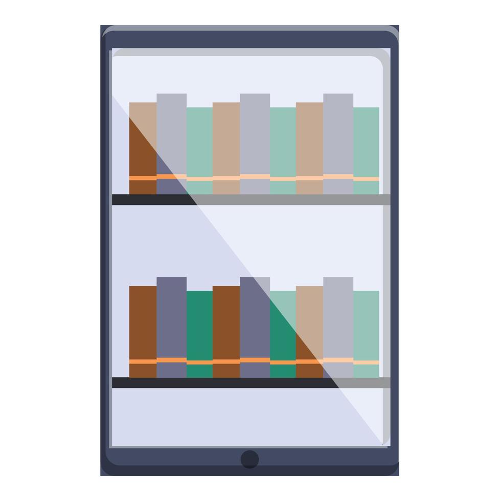 E-book application icon, cartoon style vector