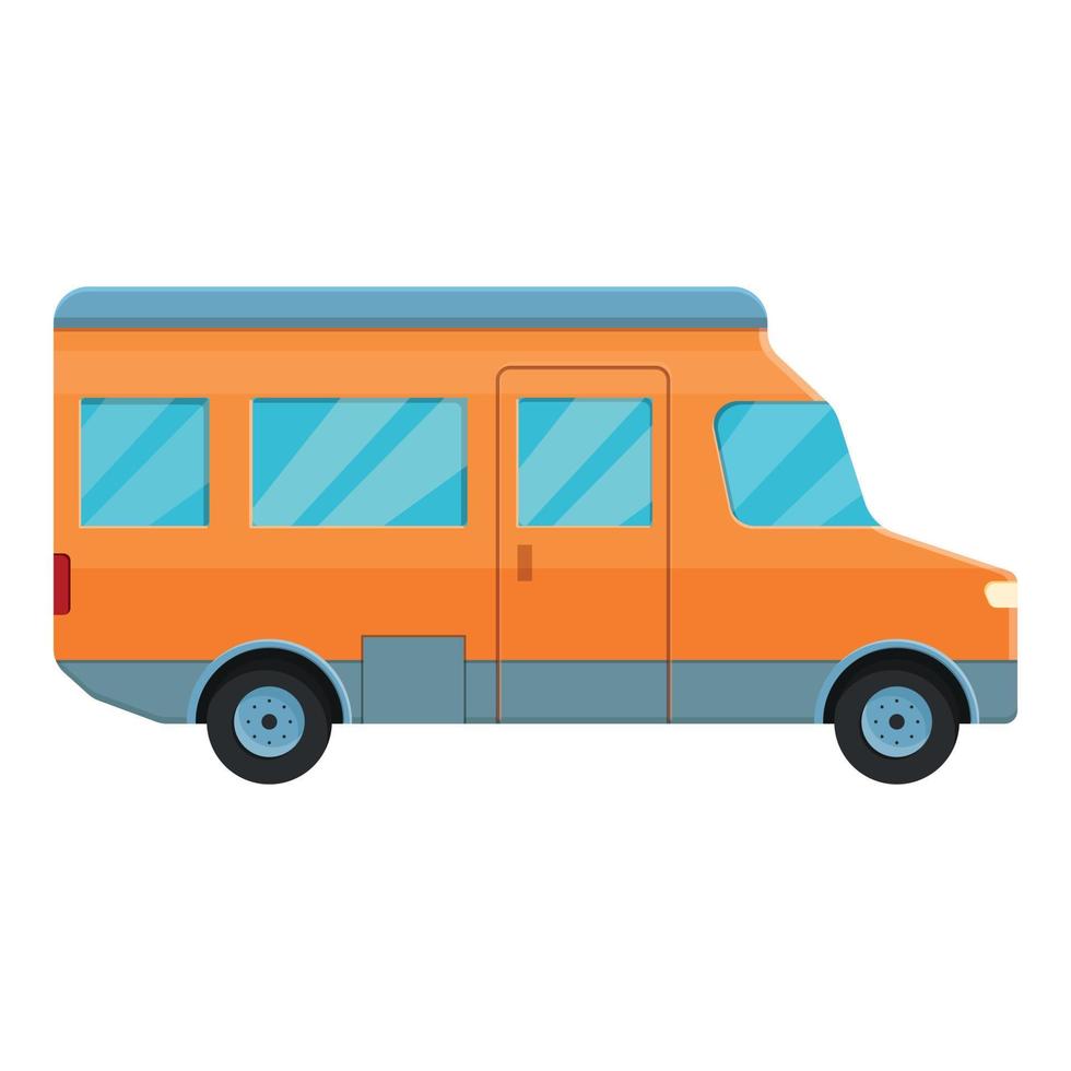 Voyage motorhome icon, cartoon style vector