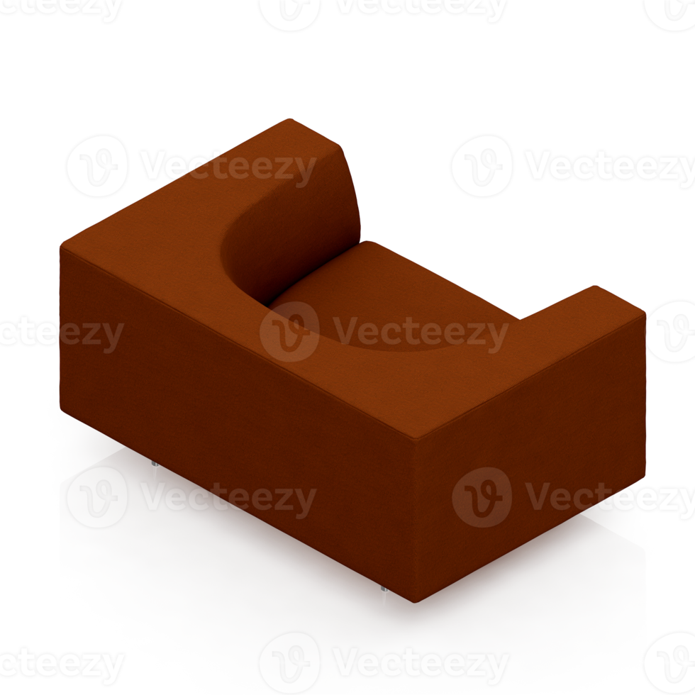 Isometric Armchair Isolated 3D render png