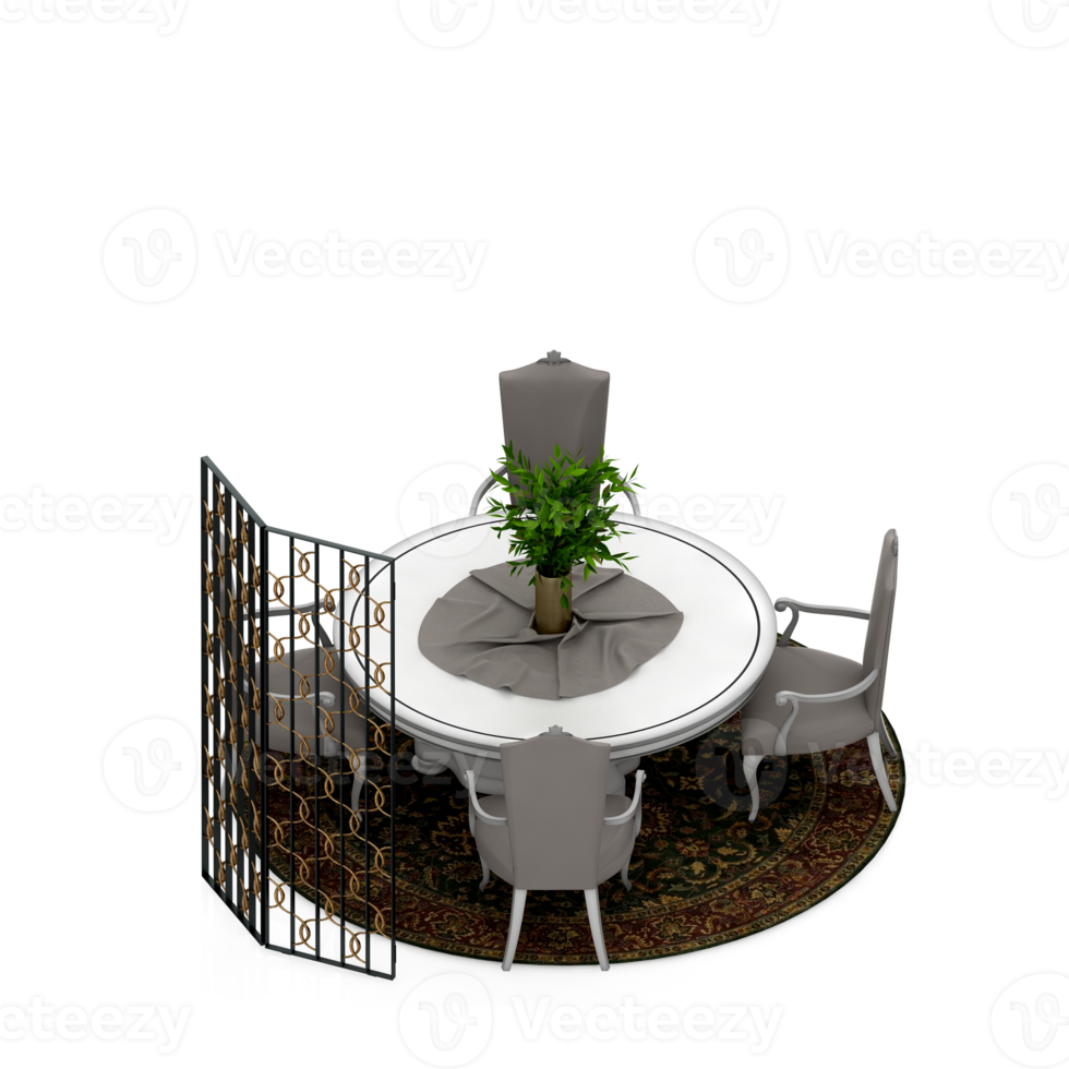 Isometric Table 3D render png