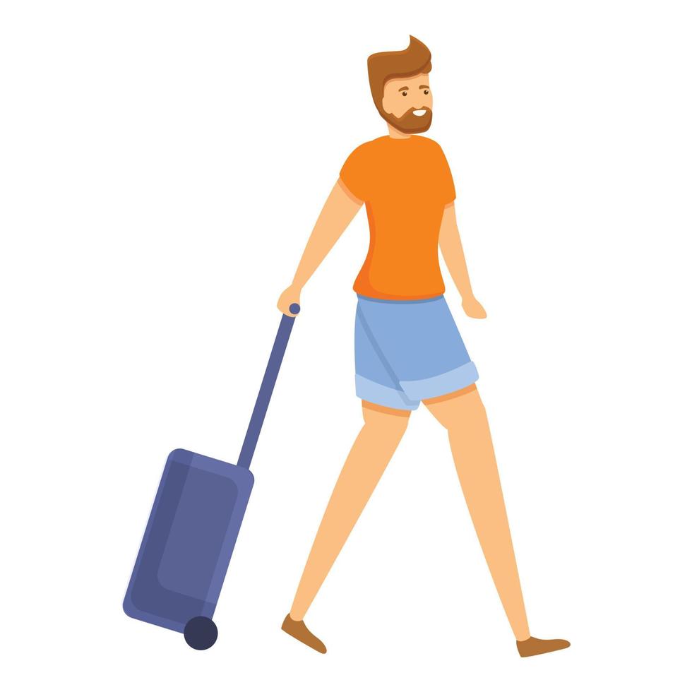 Family holidays in shorts icon, cartoon style vector