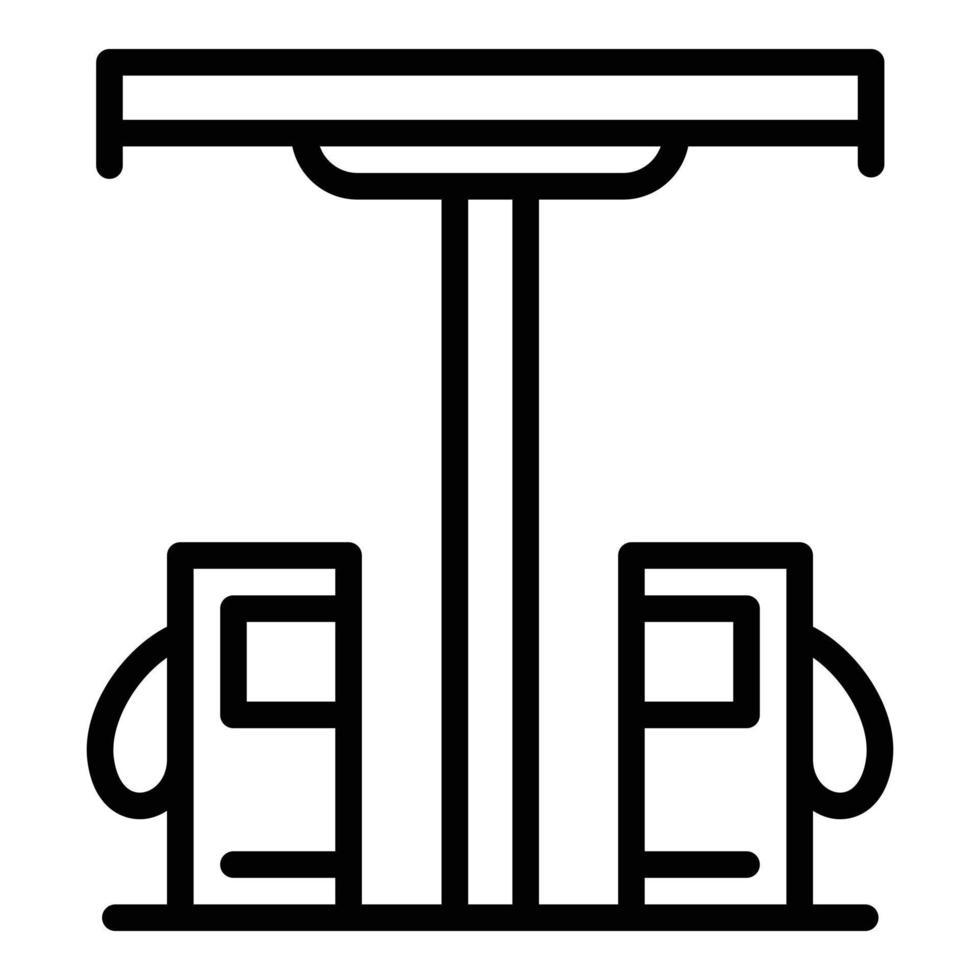 Village gas station icon, outline style vector