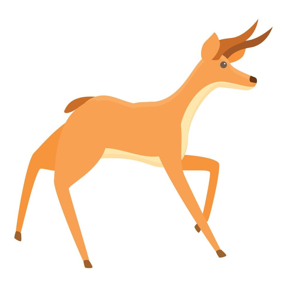 Scared gazelle icon, cartoon style vector