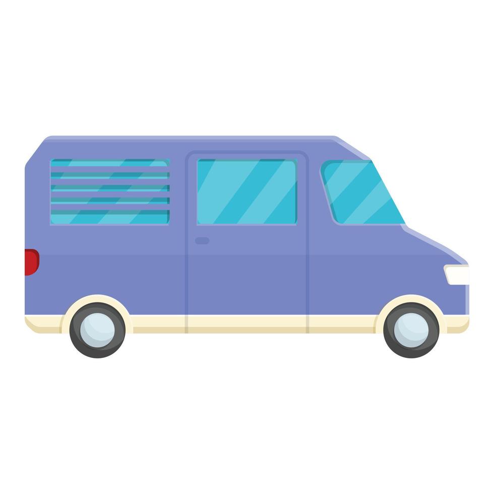 pequeño icono de camión de campamento, estilo de dibujos animados vector