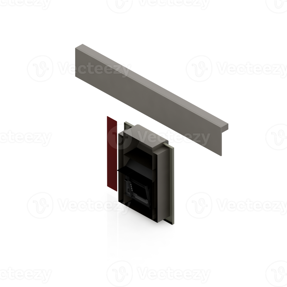 Isometric ATM 3D render png