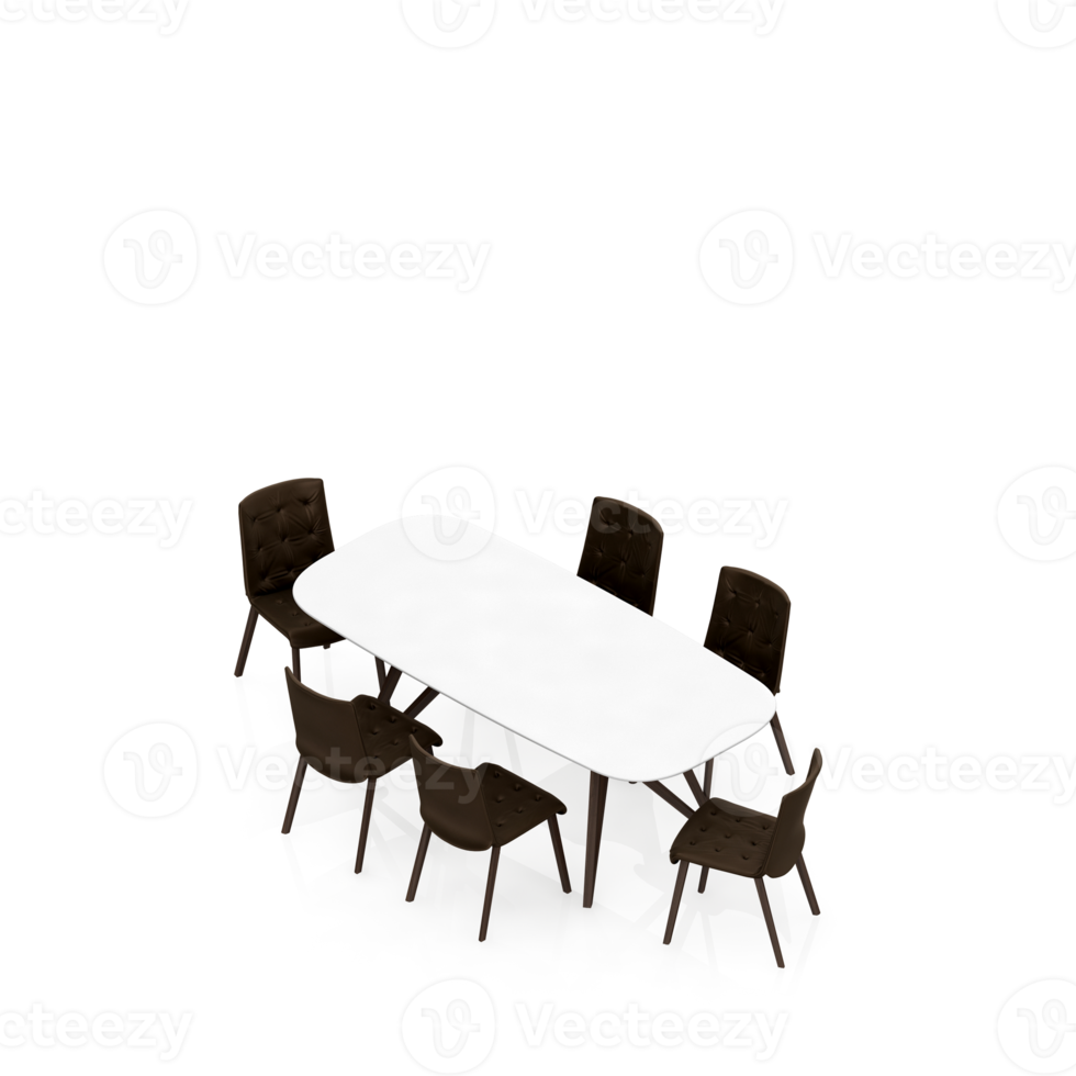 Isometric Table Set 3D render png