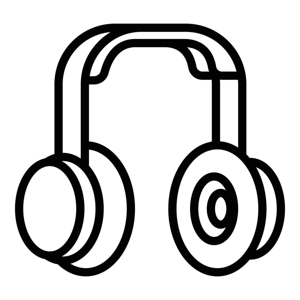 Rapper headphones icon, outline style vector