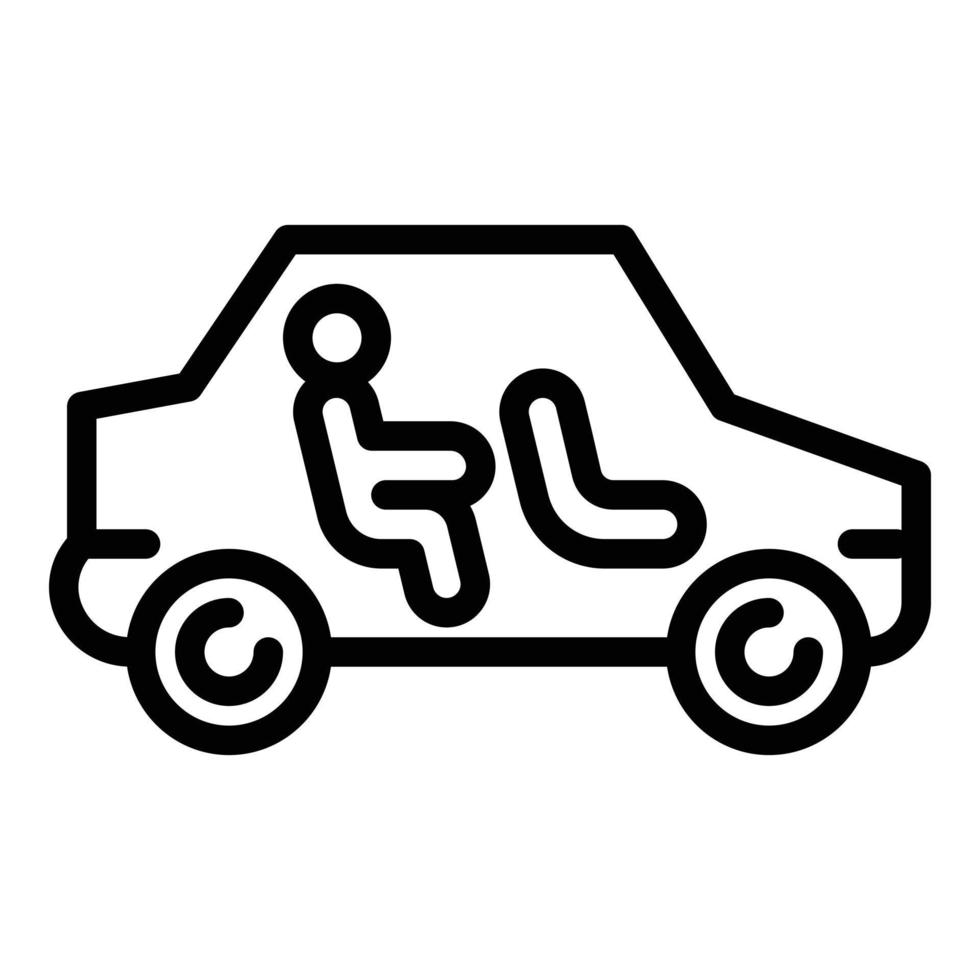 Autonomous car icon, outline style vector