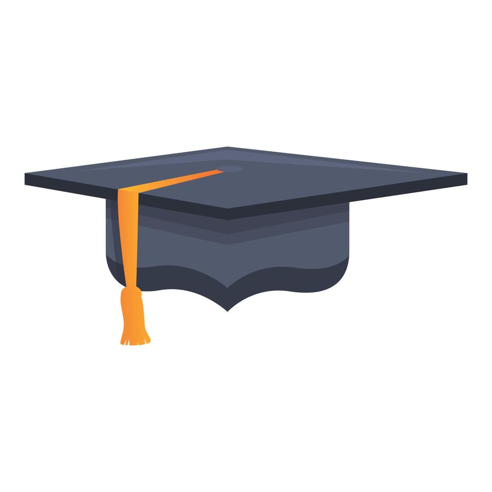 Education graduation hat icon, cartoon style vector