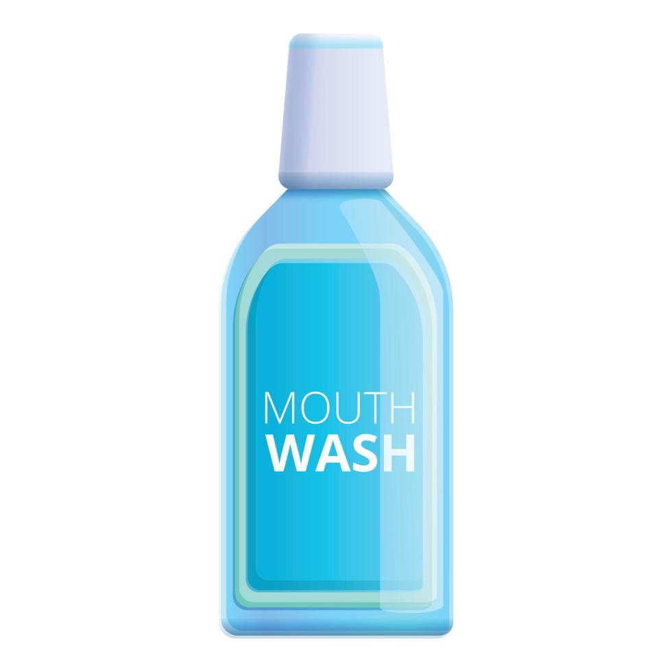 Cool mouthwash icon, cartoon style vector