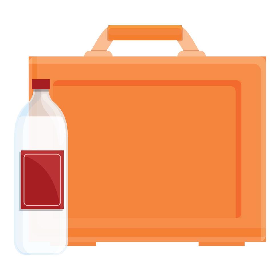 Soda drink lunch box icon, cartoon style vector