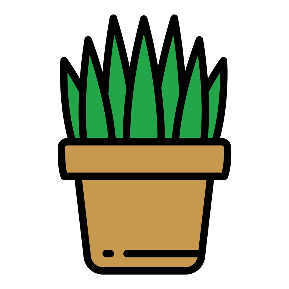 Garden succulent pot icon, outline style vector