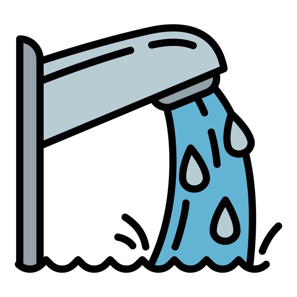 Pool water tap icon, outline style vector