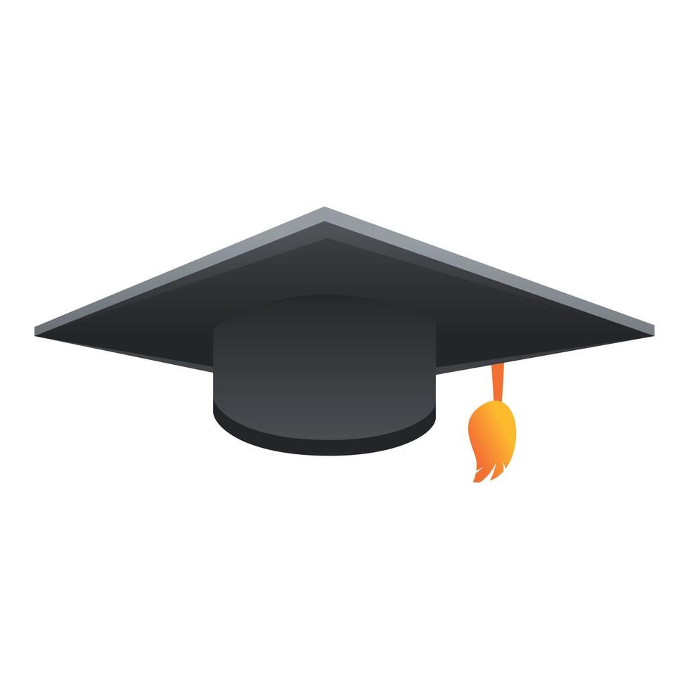 icono de sombrero de graduación, estilo de dibujos animados vector