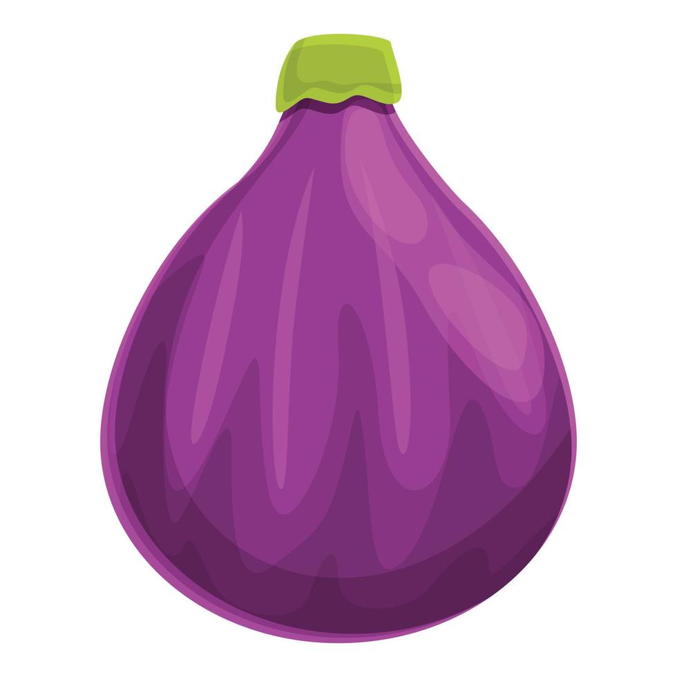 Whole fig icon, cartoon style vector