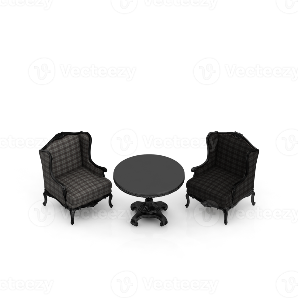 Isometric Chair 3D isolated rendering png