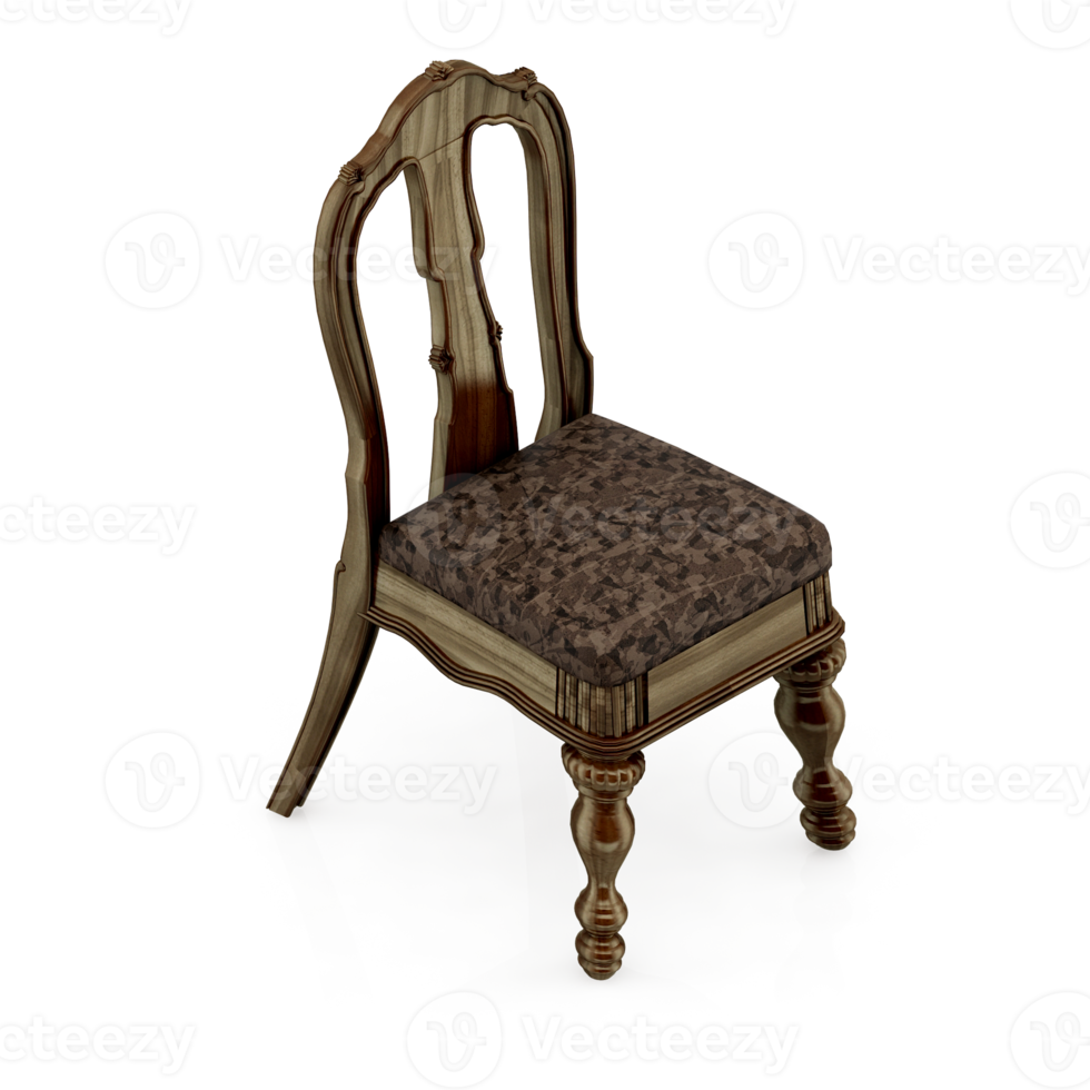 Isometric Chair 3D isolated rendering png