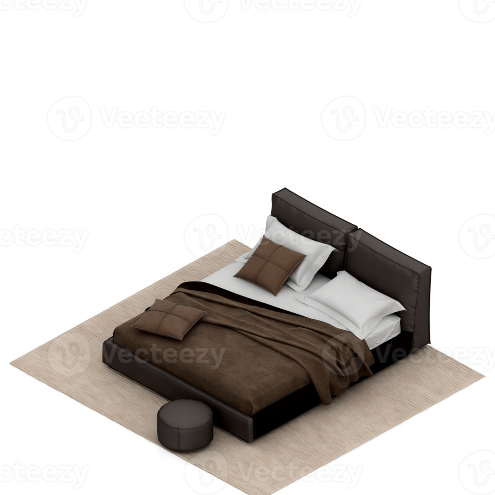 isometrico Camera da letto 3d rendere png