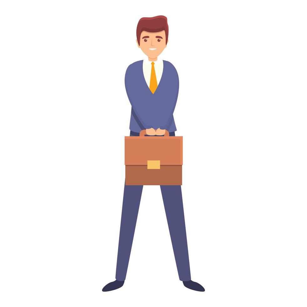 Successful businessman icon, cartoon style vector