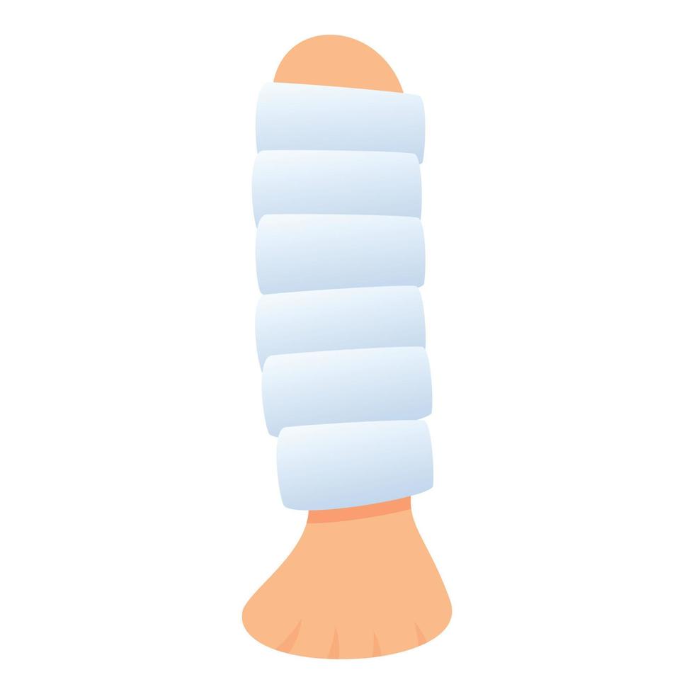 Finger bandage icon, cartoon style vector