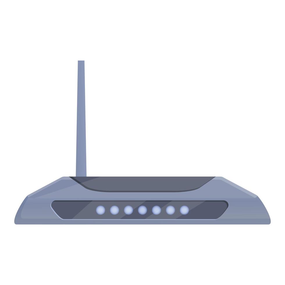 icono de módem de enrutador wifi, estilo de dibujos animados vector