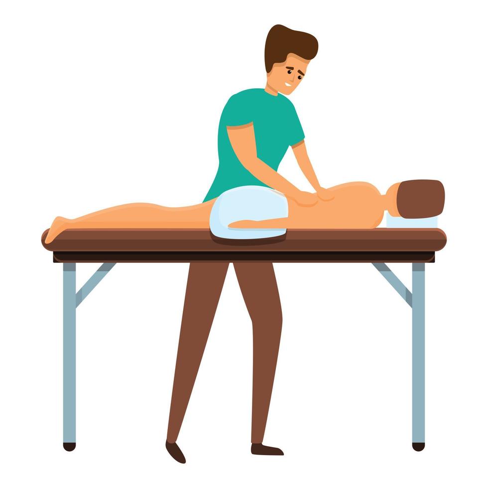 Masseur icon, cartoon style vector