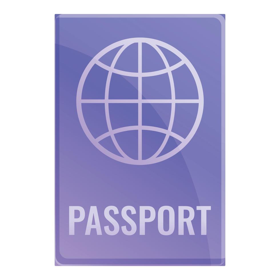 icono de pasaporte internacional personal, estilo de dibujos animados vector