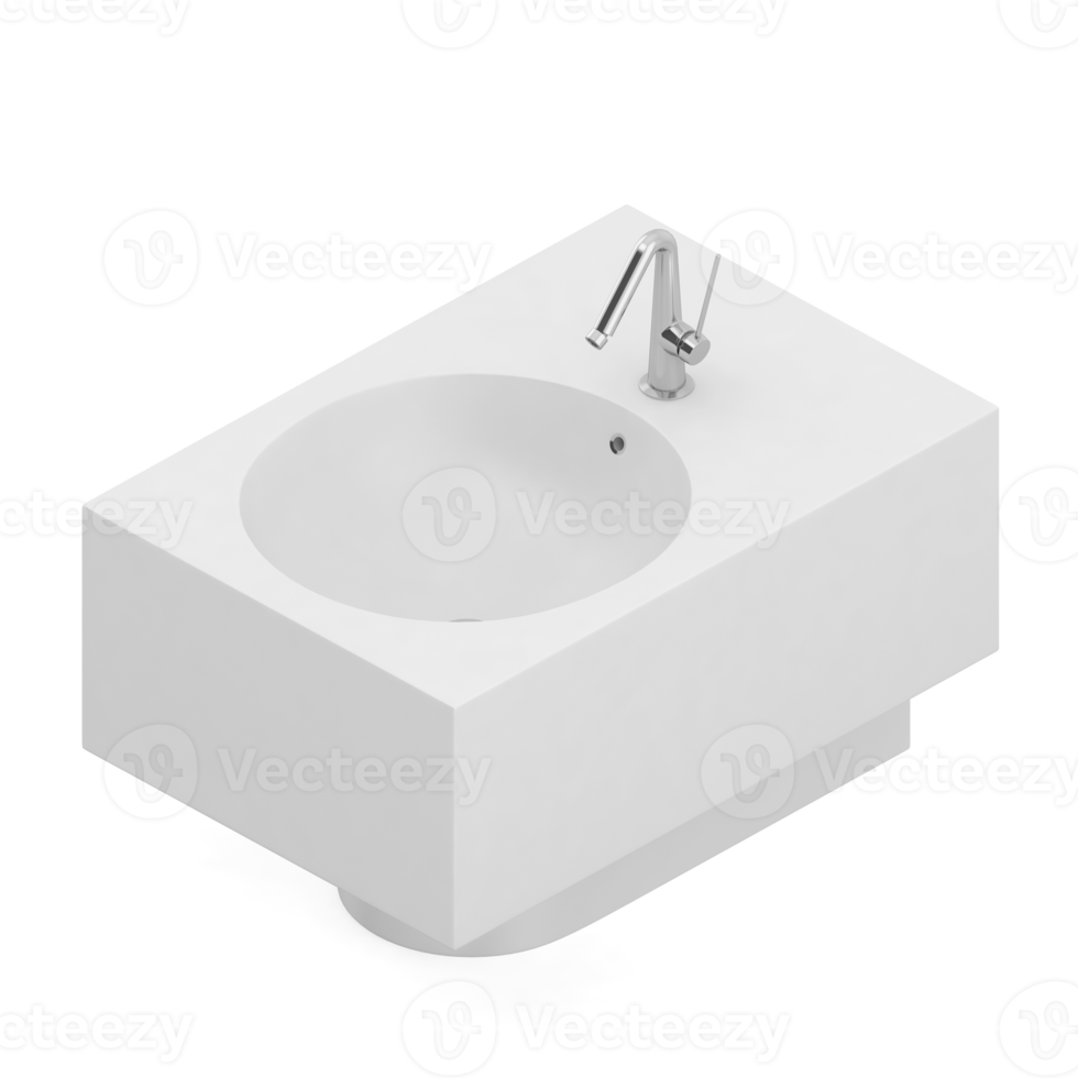 Isometric bathroom items 3D isolated render png