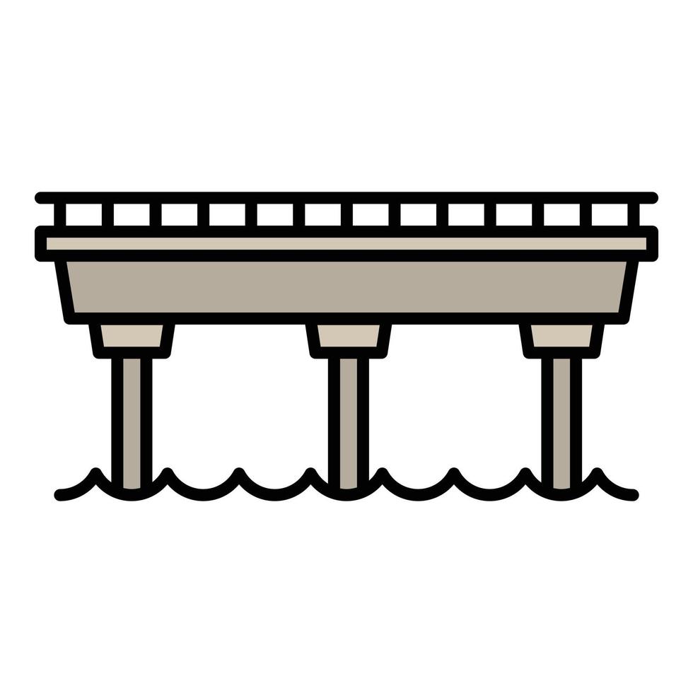 Simple bridge icon, outline style vector