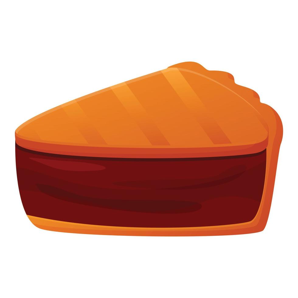 icono de pastel de manzana con chocolate, estilo de dibujos animados vector