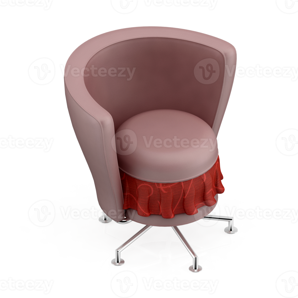 Isometric Chair 3D isolated rendering png