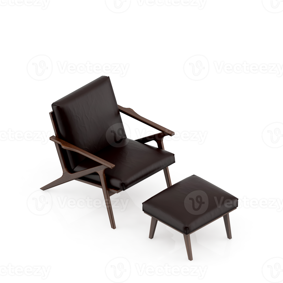 Isometric Chair 3D isolated rendering png