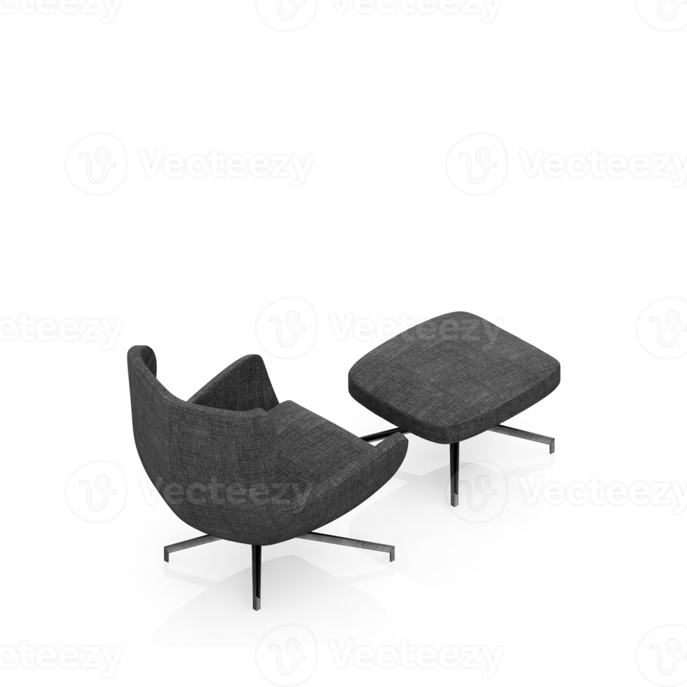 Isometric Chair 3D isolated rendering png