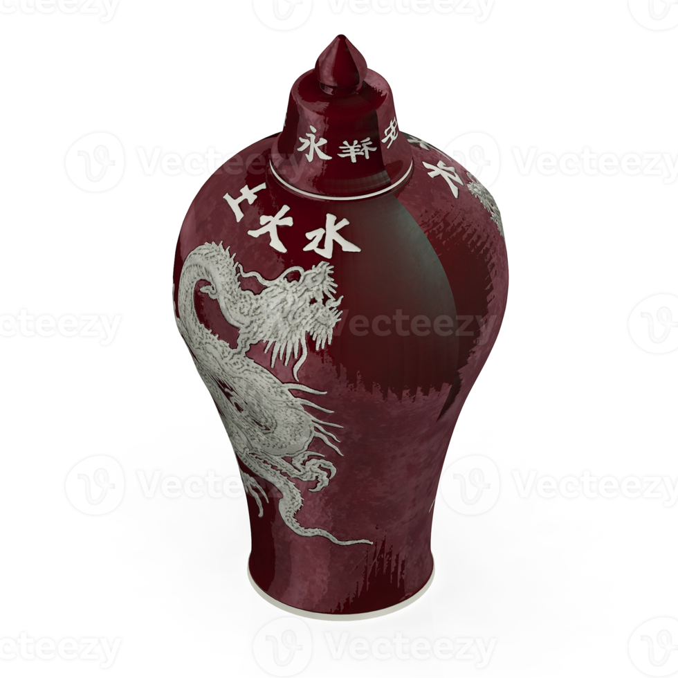 Isometric Vases 3D render png