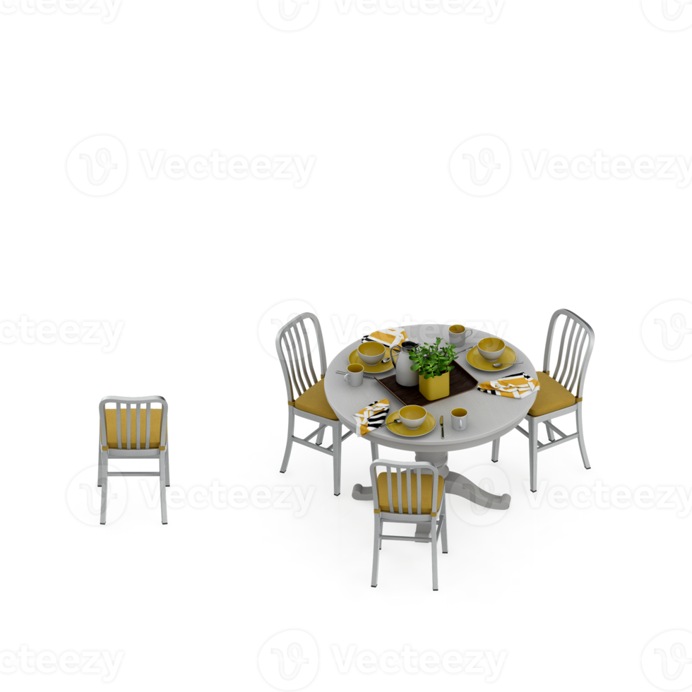 Isometric Table 3D render png