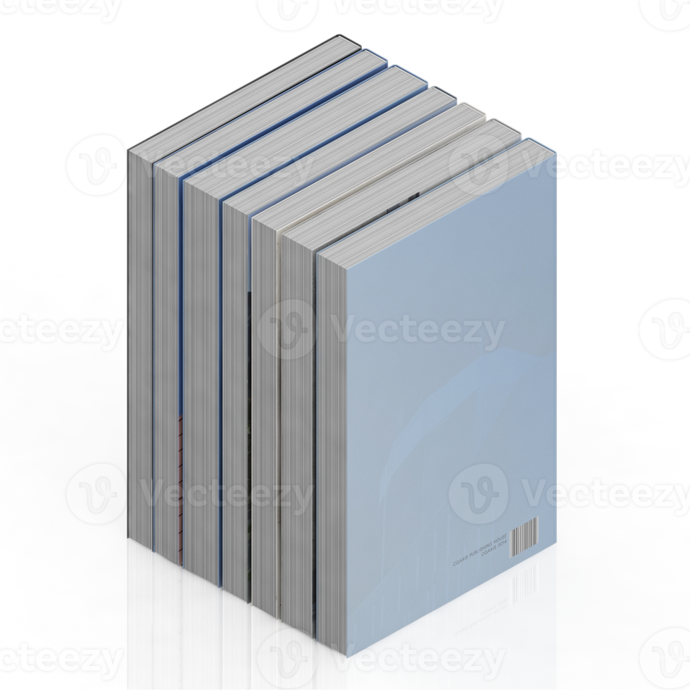 Isometric Books 3D render png