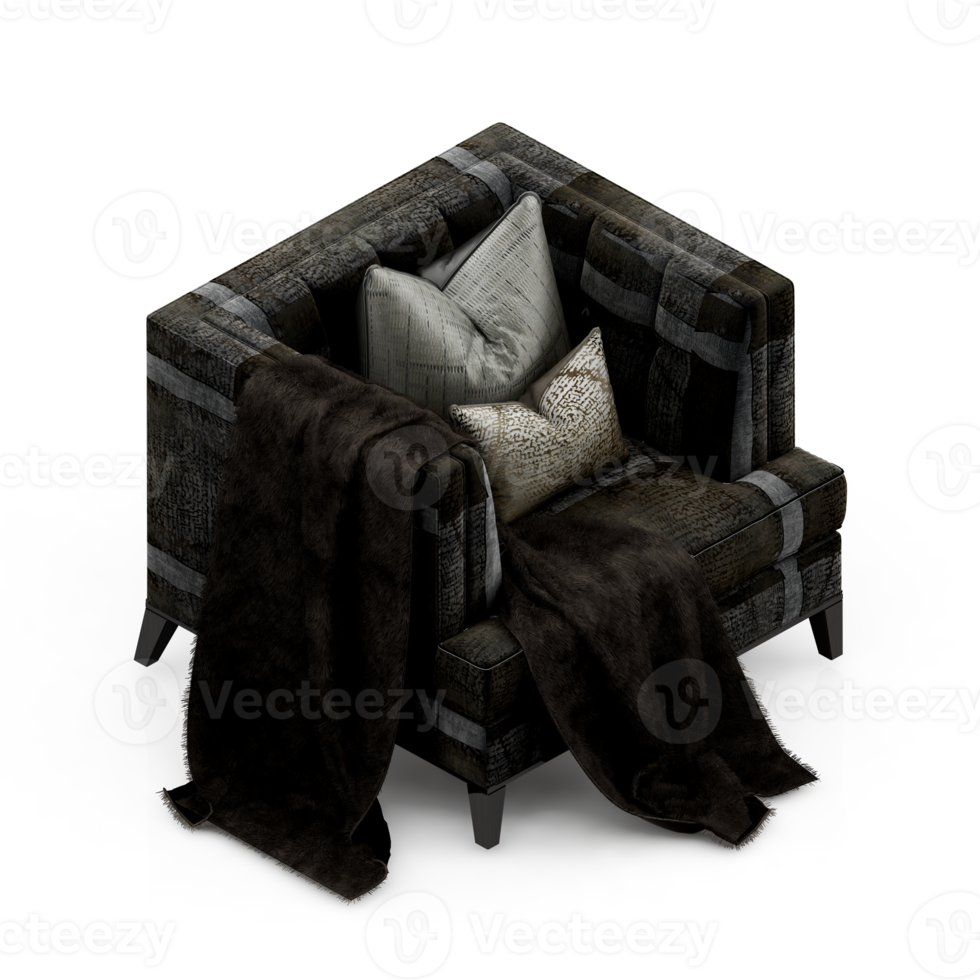 Isometric Chair 3D isolated rendering png