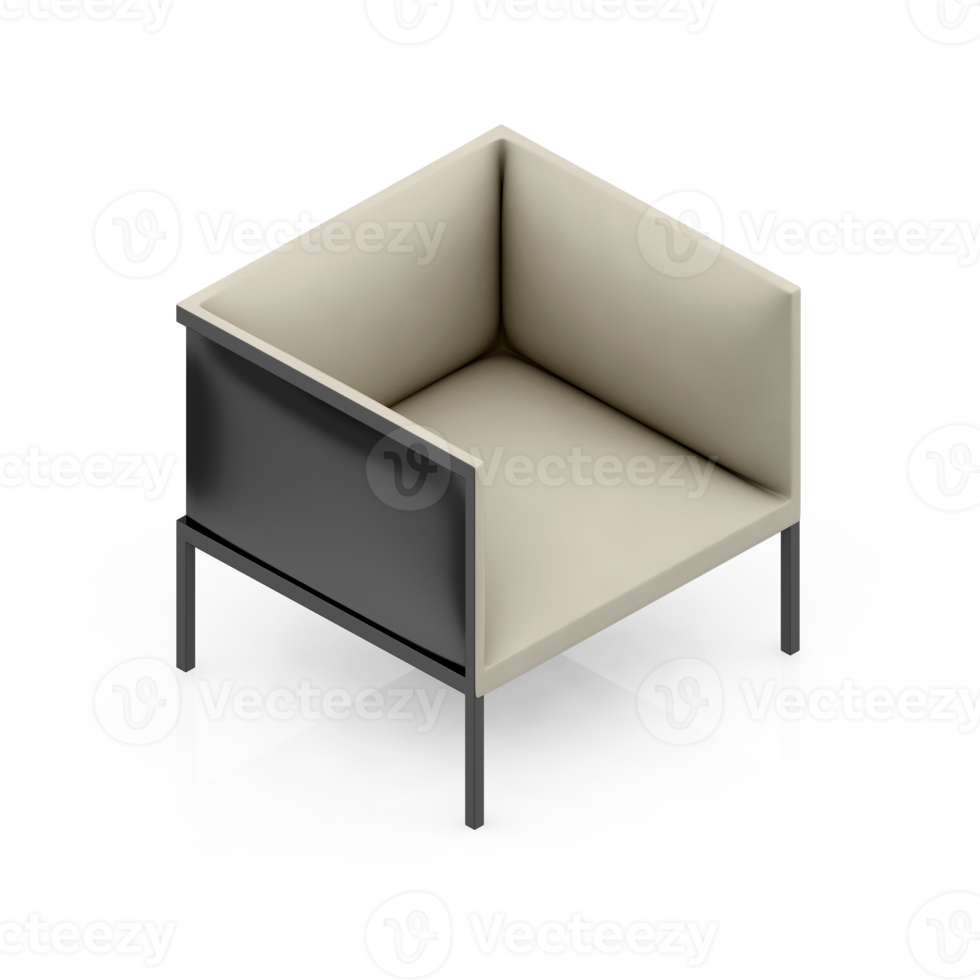 Isometric Armchair Isolated 3D render png