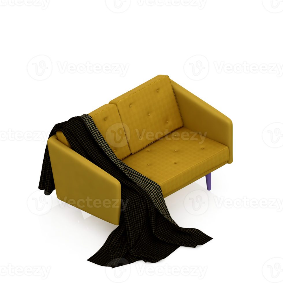 Isometric Armchair Isolated 3D render png