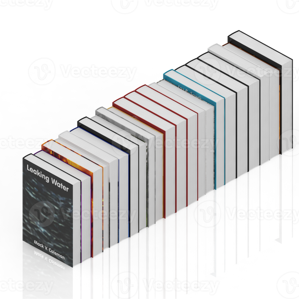 Isometric Books 3D render png