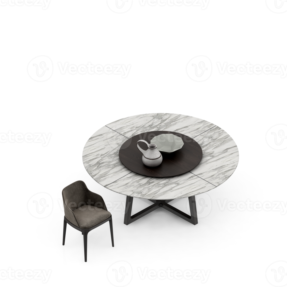 Isometric Table Set 3D render png
