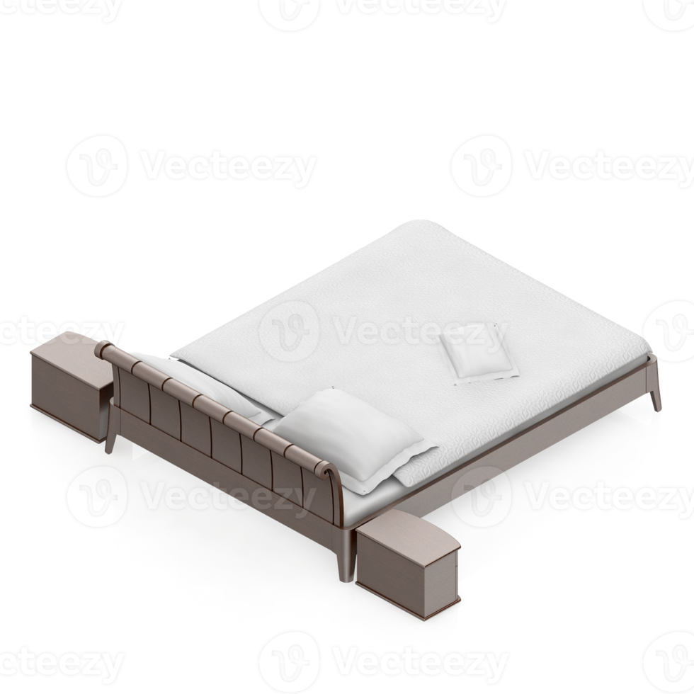 Isometric Bedroom 3D render png
