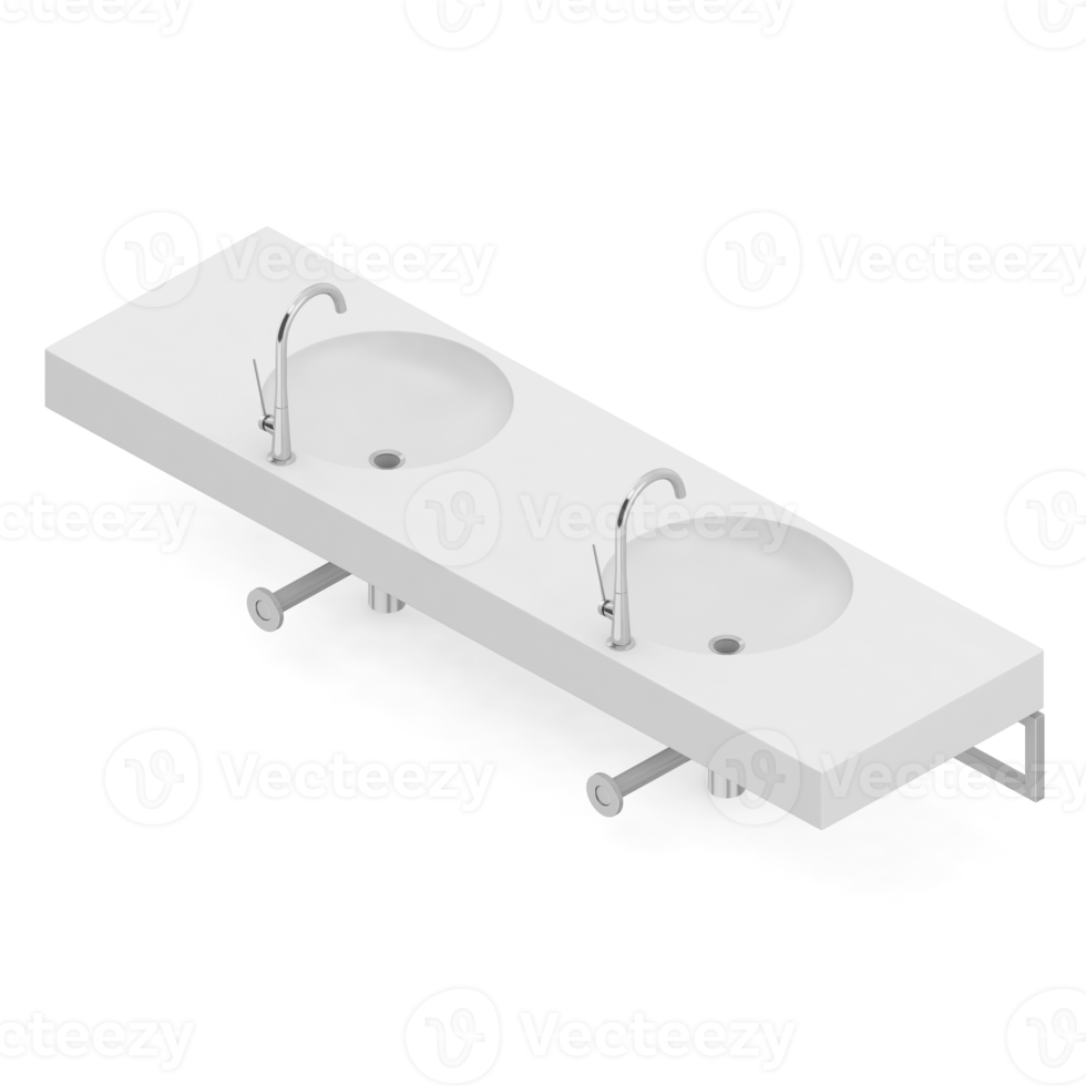 Isometric bathroom items 3D isolated render png