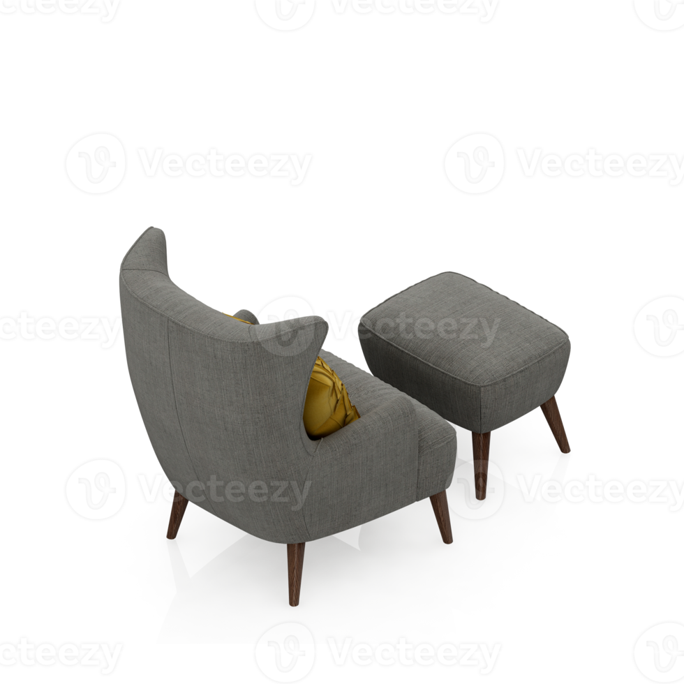 Isometric Armchair Isolated 3D render png